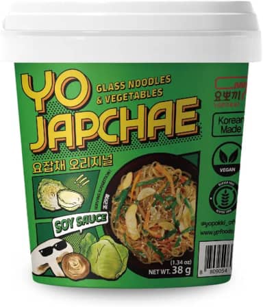 Yo Japchae, Macarrão Coreano de Batata Doce com Legumes e Molho Shoyu, Vegano, Instantâneo, 38g