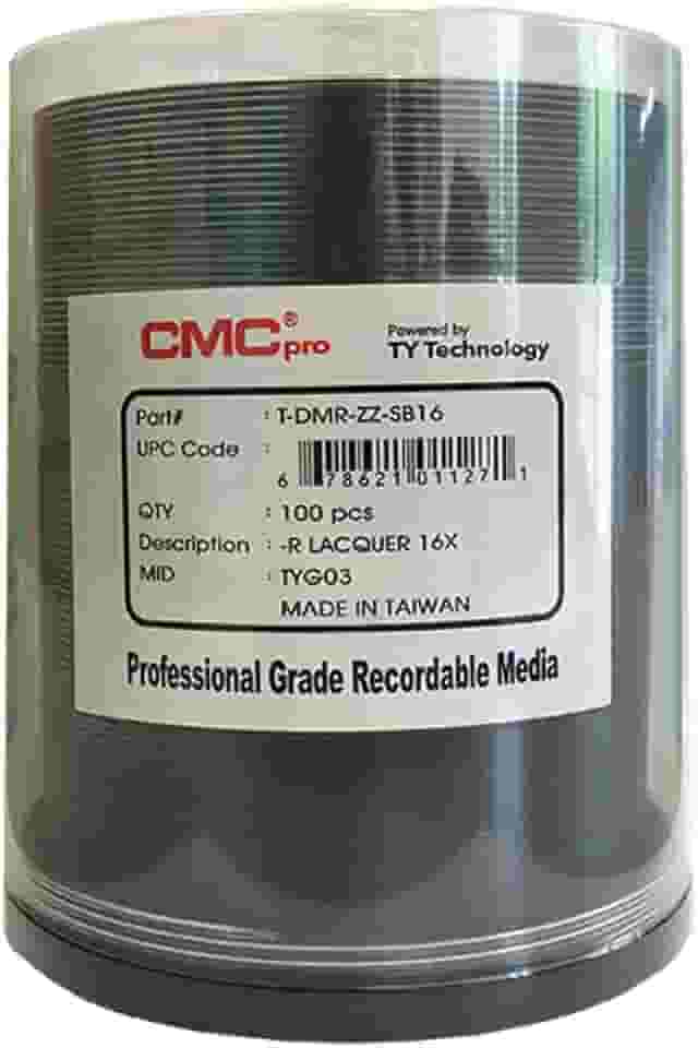 CMC Pro - Powered by TY Technology 16 x 4,7 GB DVD-R prata térmica em caixa de bolo - pacote com 100