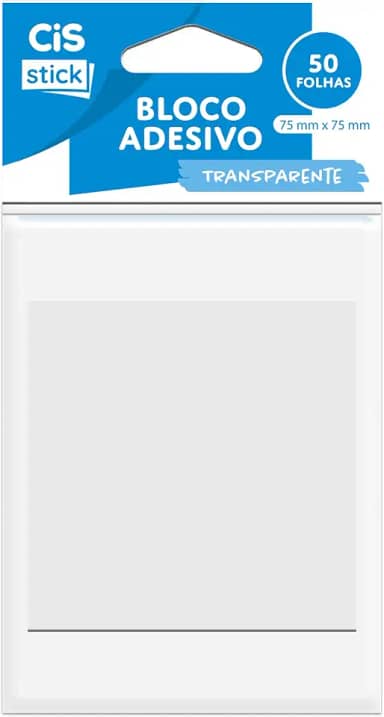 CIS Office ST0110 Bloco Adesivo Transparente 75X75mm 50 folhas