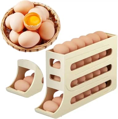 Porta Ovos Dispenser Organizador Bandeja De Ovos Geladeira 4 Andares 30 Avos Suporte Automático.
