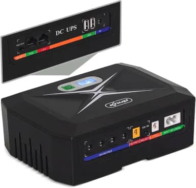 Nobreak Ups Mini 60w Bivolt Fonte Alimentação para Roteador Wifi fibra óptica ONU modems Cameras de Segurança Telefone VoIP Portas USB Type-C Fonte POE LAN 15V/24V