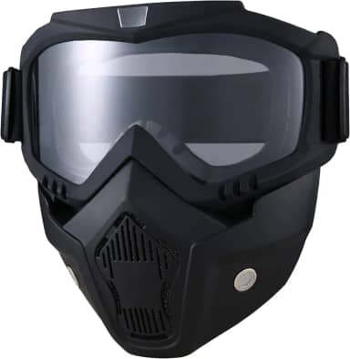 BROYEUR Máscara de Paintball Antiembaçante, Máscara Tática Facial Completa Óculos Destacáveis para Motocicleta Ciclismo Esqui Halloween Jogo Cs Cosplay (Claro)