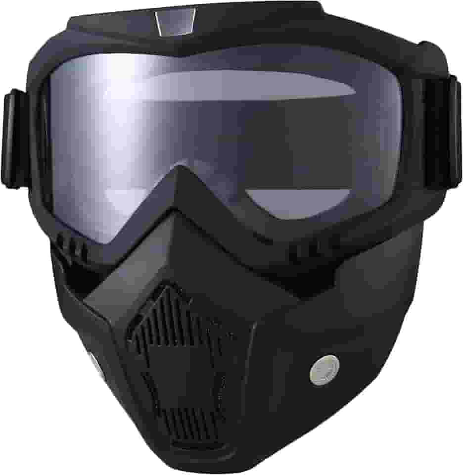 BROYEUR Máscara de Paintball Antiembaçante, Máscara Tática Facial Completa Óculos Destacáveis para Motocicleta Ciclismo Esqui Halloween Jogo Cs Cosplay (Claro)