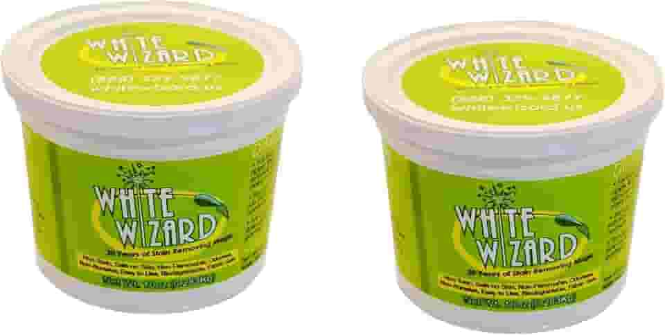 White Wizard Spot Remover And All Purpose Cleaner Pet Stains Shoe Polish Grass Stains Chewing Gum- 2 X 10 Oz Tubs