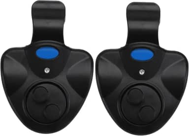 Abaodam 2 peças de alarme portátil de som de mordida de peixe com luz de LED, clipe de alarme de vara de pesca, dispositivo de alerta eletrônico