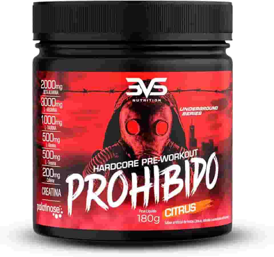 3VS Nutrition Pré Treino Prohibido 180g Sabor Citrus