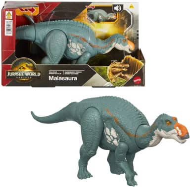 Jurassic World Dinossauro de Brinquedo Rebirth Rugido Selvagem Maiasaura para crianças a partir de 4 anos