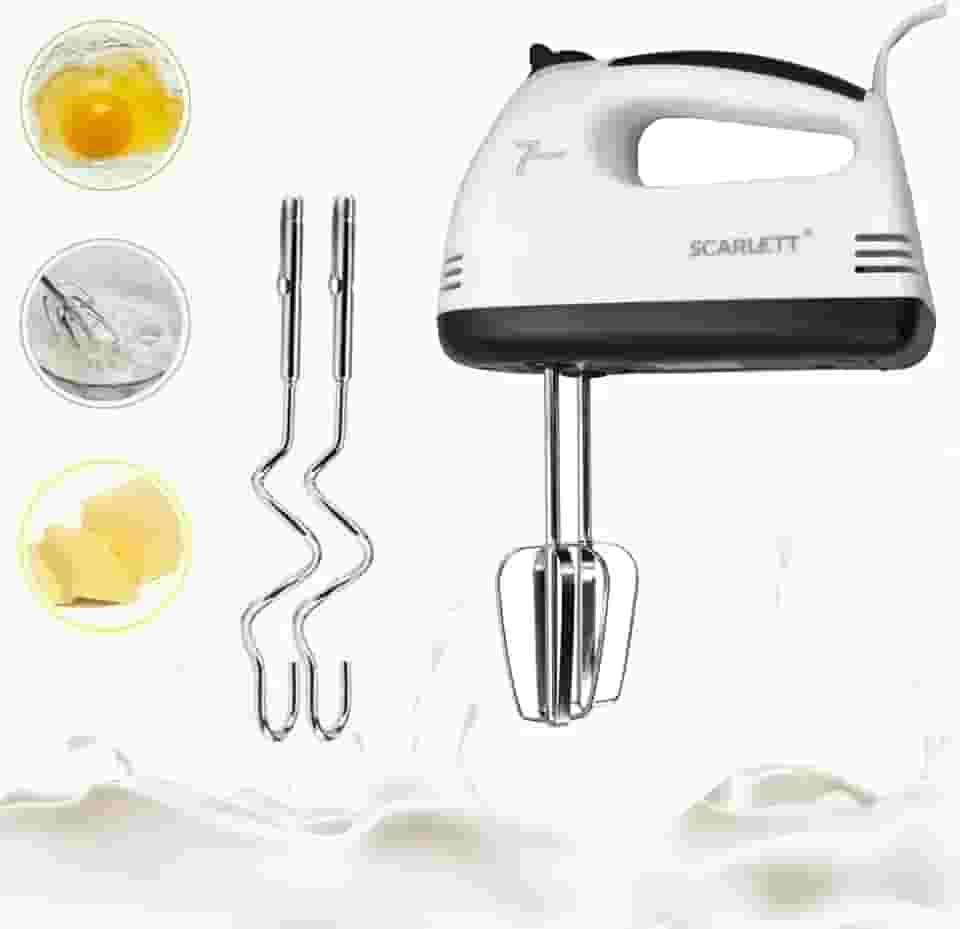 Mini Batedeira Elétrica 220V 7 Velocidades 260W Batedores de Aço Inox para Massas e Claras - Portátil e Compacta