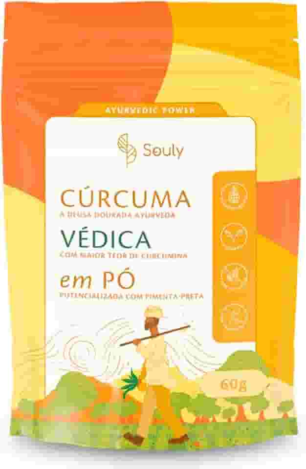 Cúrcuma Védica Souly Pura Orgânica Com Pimenta Preta 60g Pó