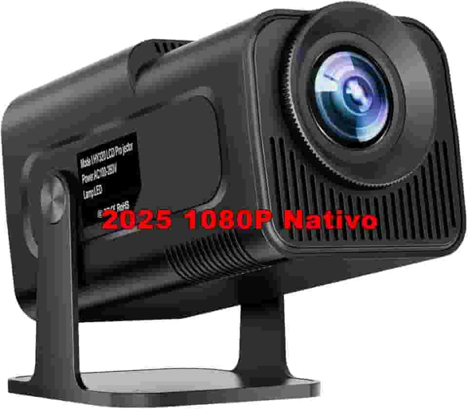 【2025 1080P Nativo】 Projector 4K, 20,000 LUX Lumens, Salange Projetor HY320Plus Android 11 WiFi 6 BT 5.2, Auto Correccao Trapezoide