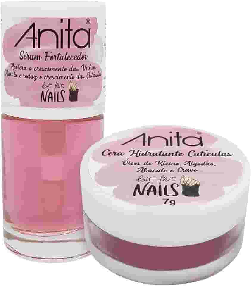 Fortalecedor de Unhas Anita - Kit Tratamento Completo: Base, Sérum e Cera Hidratante - Resistência e Crescimento Acelerado