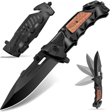 Canivete Retrátil Portátil De Bolso Faca Camping Pesca Caça