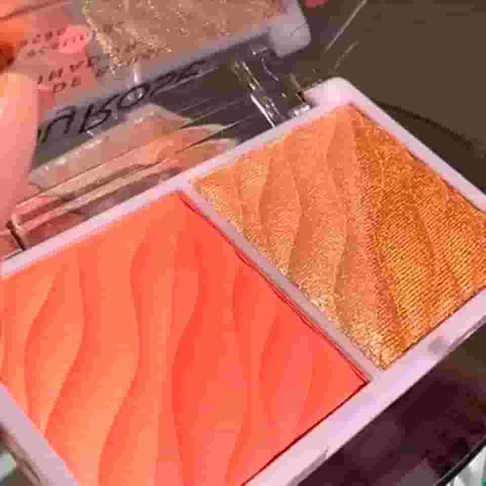 Paleta De Blush e Iluminador Alta Fixação Textura Acetinada Ruby Rose 4 Tons Cor Passion