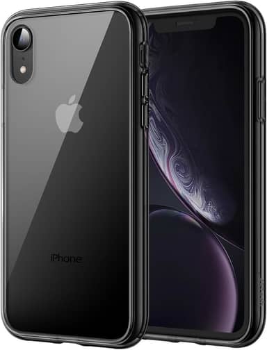 JETech Capa para iPhone XR 6,1 Polegadas, Case Protetora de Telefone à Prova de Choque Não-Amarelecimento, Capinha Parte Traseira Transparente Anti-Riscos (Preto)