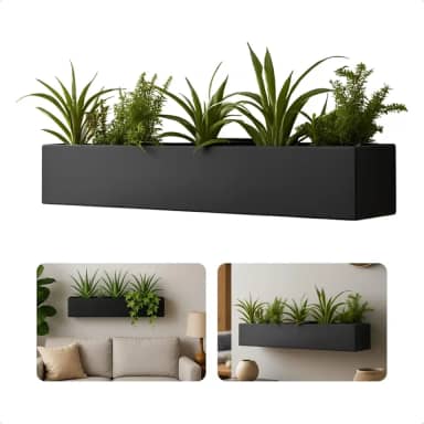 Vaso Suspenso De Parede Moderno Minimalista Elegante Decoração Plantas Sala Quarto Escritório Cozinha Casa Presente (Preto)