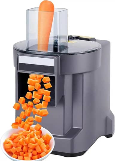 Cortador de vegetais elétrico 3 em 1, fatiador e cortador de cubos, processador de alimentos multifuncional, cortador de vegetais comercial com 3 lâminas de aço inoxidável, cortar cebolas, batatas