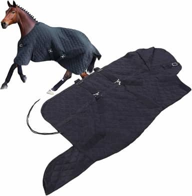 Asixxsix Manta para Cavalo, Acolchoada Premium em Pongee Impermeável para Uso Externo em Todas as Estações, com Circunferência do Pescoço de 80 a 110 cm (31,5 a 43,3 polegadas).