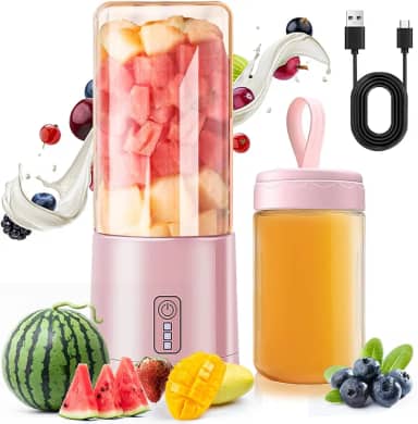 Mini Liquidificador Portatil, Blender Portatil Portátil Pequeno, Mas Potente, Liquidificador Individual que Pode Funcionar por Muito Tempo, 80 * 80 * 200mm, 400ml