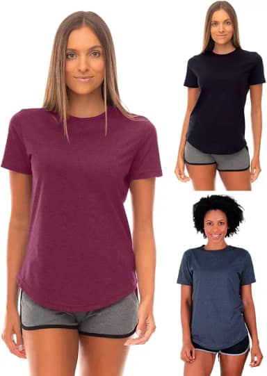 Kit 3 Camisetas Longline Feminina MXD Conceito Slim Casual Fitness Cores Lisas Peças Básicas