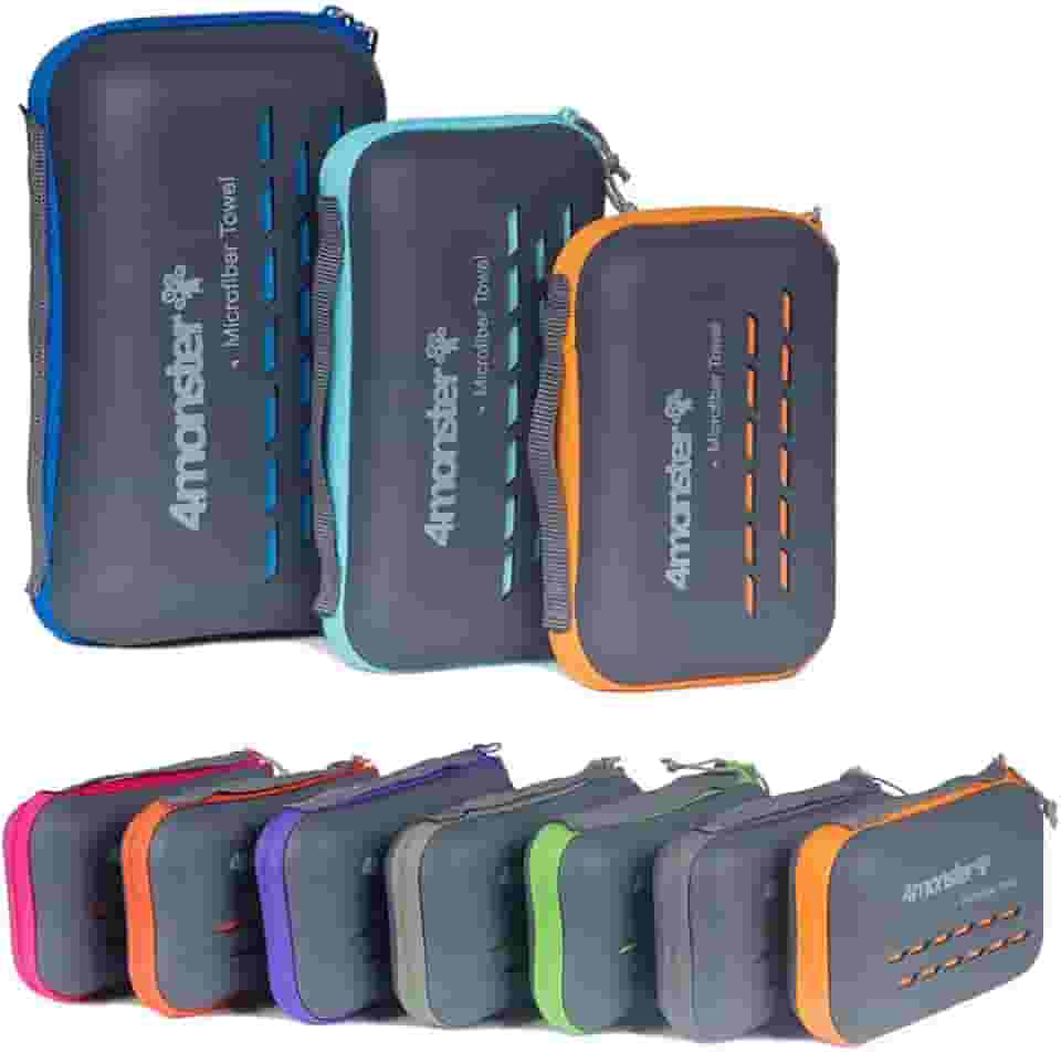 4Monster Toalhas de acampamento super absorventes, toalha de viagem de microfibra de secagem rápida, toalha de ginástica ultra macia compacta para natação, praia, caminhadas, ioga, viagem, mochila