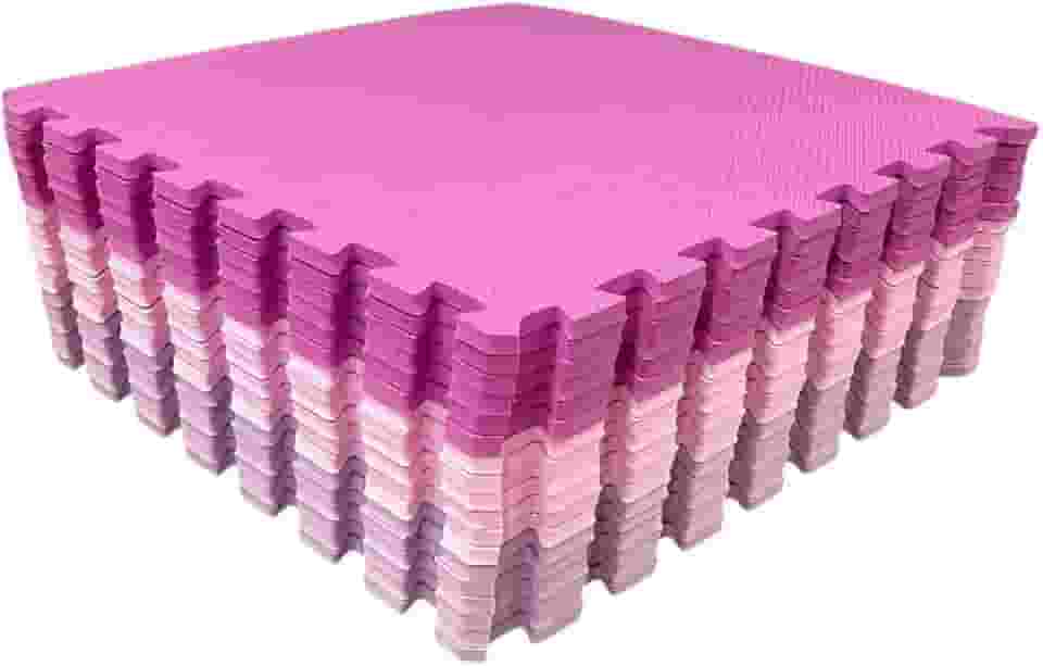 Kit 12 Tatames Tapetes EVA Infantil para Meninas 50x50cm com 1cm de Espessura