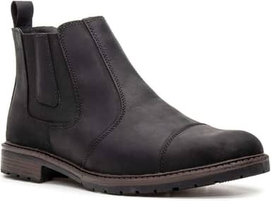 Bota Masculina Chelsea Couro Legitimo Casual Conforto Macio Preto