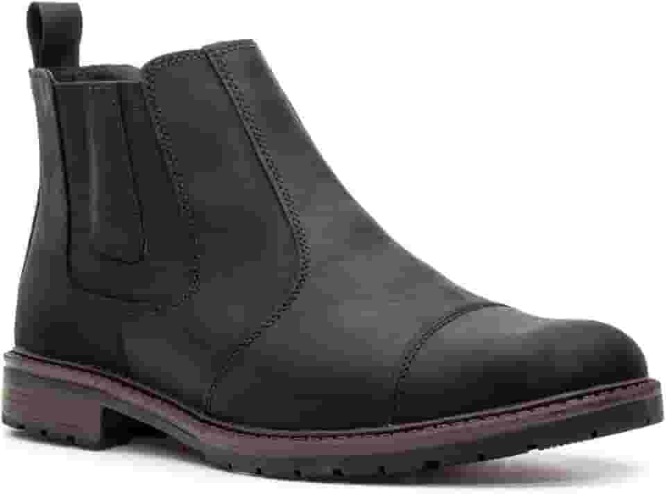 Bota Masculina Chelsea Couro Legitimo Casual Conforto Macio Preto