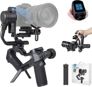 VEDO SCORP 2 Gimbal Stabilizer DSLR e câmera sem espelho, rastreamento de IA integrado, Gimbal de 3 eixos para Sony/Canon/Nikon/Fujifilm/Panasonic, tela sensível ao toque, fotografia vertical