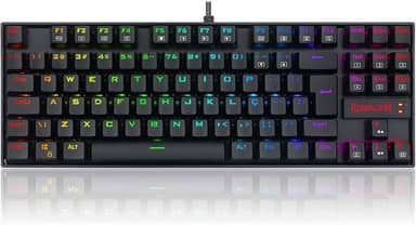 Teclado Magnético Gamer Redragon Kumara PRO K552RGB USB RGB Preto Switch Marrom