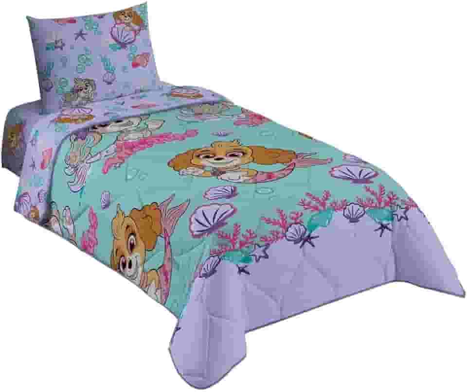 Lepper, Edredom Patrulha Canina Skye Menina Solteiro Infantil Dupla Face Microfibra Lepper