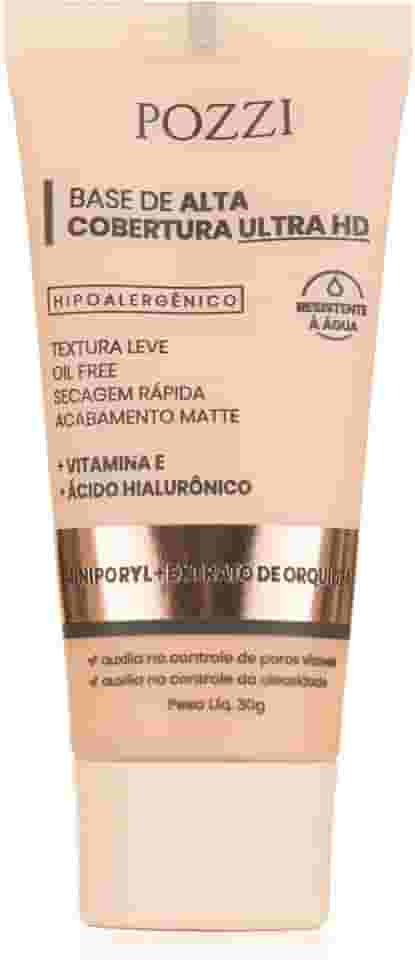 Base Líquida Matte, Alta Cobertura, Longa Duração, Resistente à Água, Vegana, 30ml