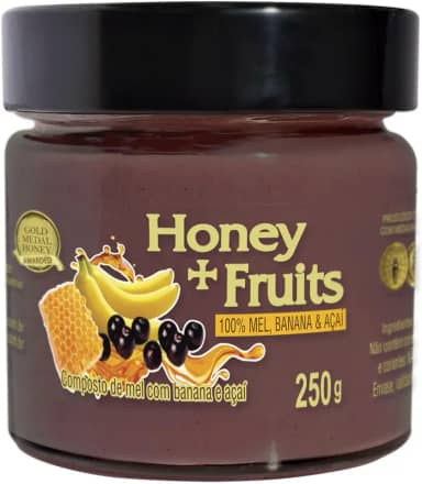 Mel com Açaí e Banana Gold Medal Honey | Mel puro 100% Natural e Saudável | Perfeito para Lanches e Sobremesas | Sem Açúcares ou Aditivos | Sabor Autêntico e Nutritivo | 250g