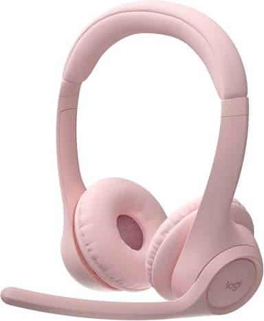 Headset Sem Fio Logitech Zone 300 Com Microfone Flip-to-Mute com Cancelamento de Ruído, Conexão Bluetooth, Bateria Recarregável via USB-C e Almofadas Confortáveis - Rosa