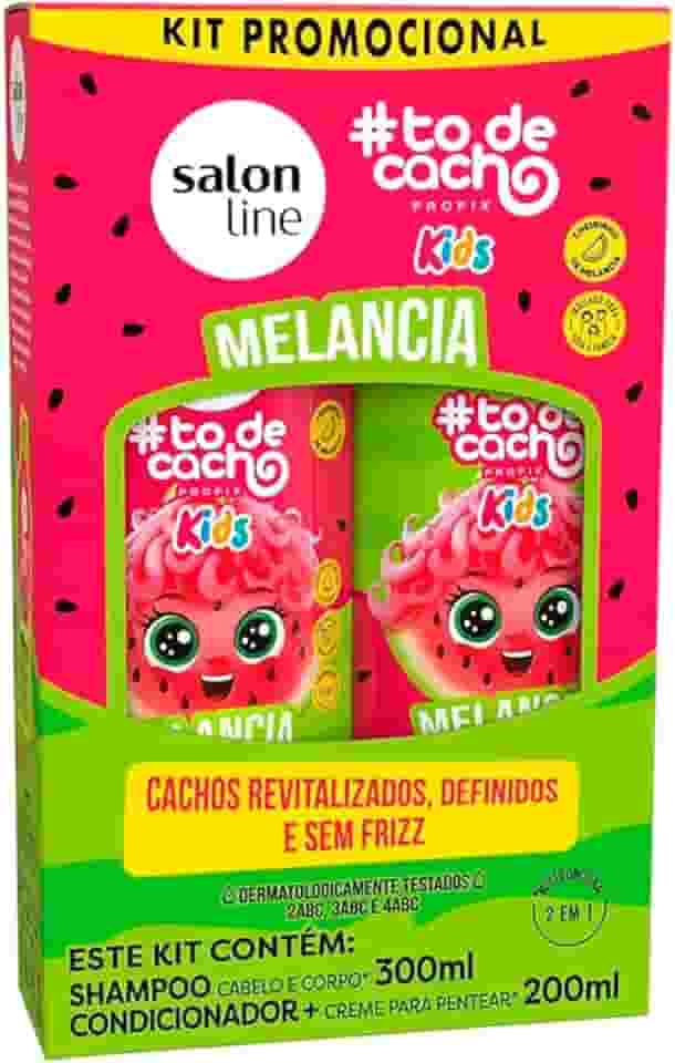 Salon Line, Kit Shampoo 300 ml e Condicionador 200 ml, #todecacho Kids, Melancia, Vegano - Para Cabelos Ondulados, Cacheados e Crespos