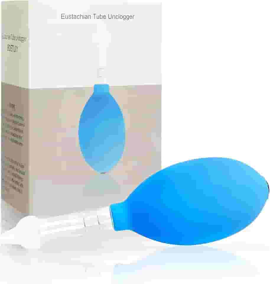 Desentupidor de tubo de Eustáquio, dispositivo de alívio de enxaqueca e congestionamento de congestionamento de zumbido, equilíbrio de pressão interna do ouvido (azul, tamanho único)