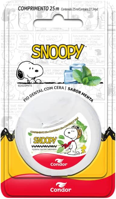 Fio Dental com Cera Menta Snoopy Condor 25m
