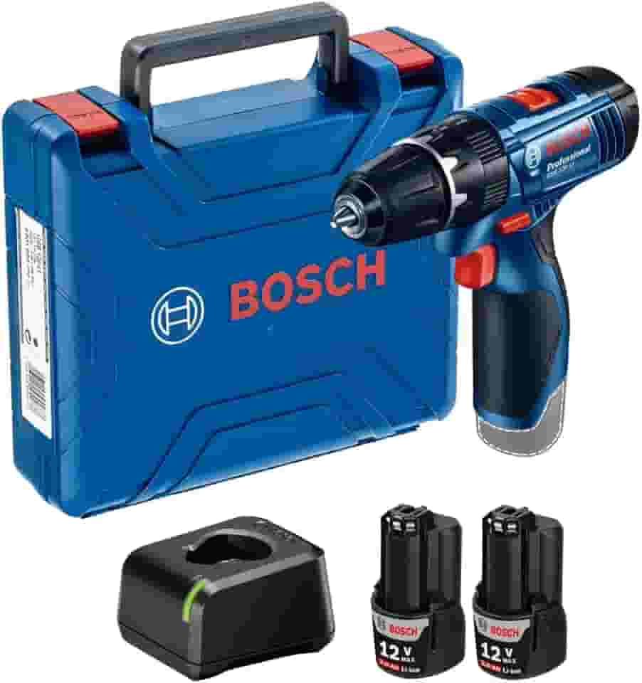 Bosch Parafusadeira Furadeira GSB 120-LI 12V com 2 baterias, 1 carregador e maleta