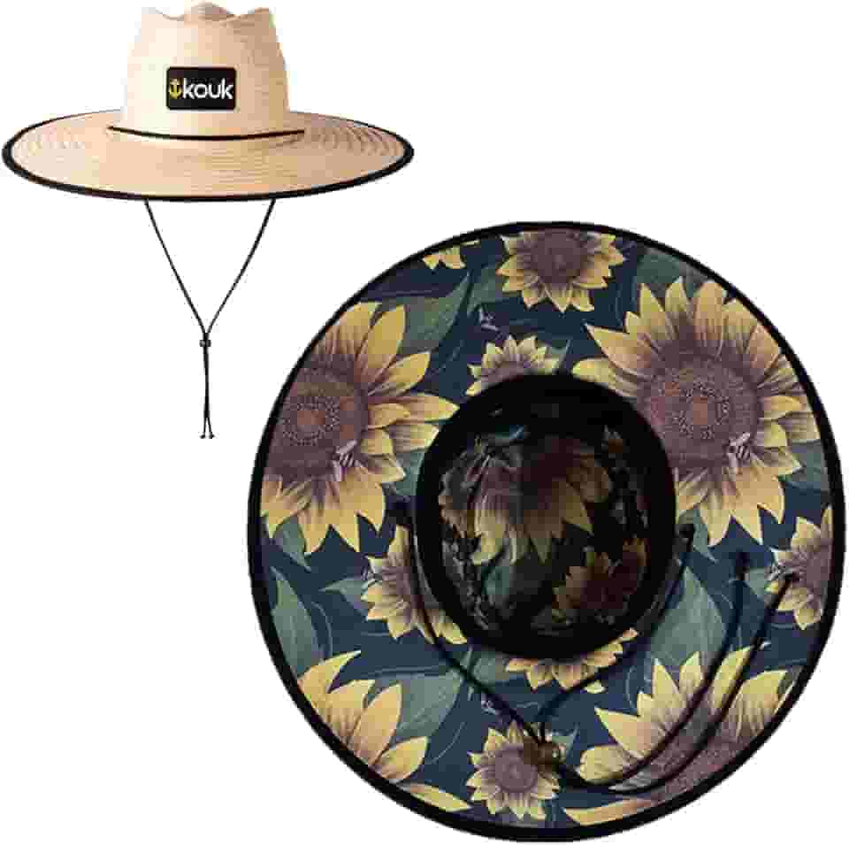 Chapeu de Palha Nacional com Estampas Feito à Mão com Folha de Carnaúba Aba Larga Verão Sol Surf Saida Kouk Authentic