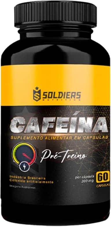 Cafeína 60 Caps - 200mg - Termogênico - 100% Pura - Soldiers Nutrition