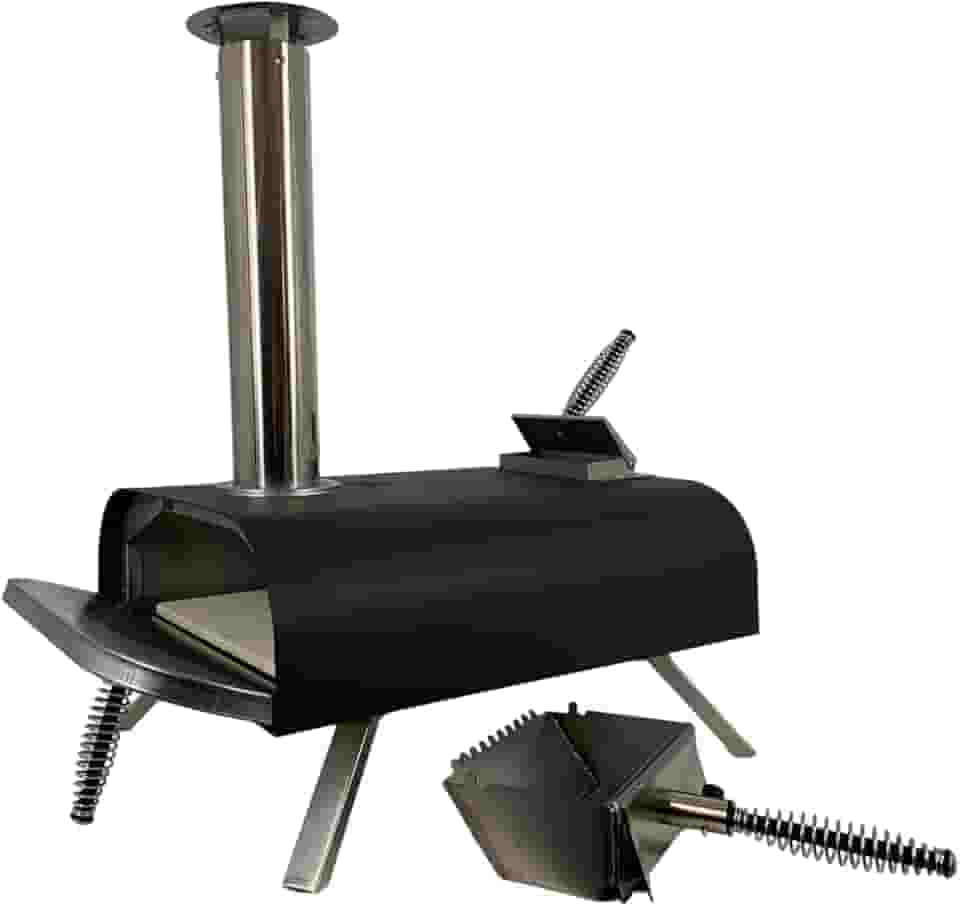 Pellethead Forno de pizza a pellets externo - forno portátil a lenha lil' poboy com pedra de pizza de 13 "