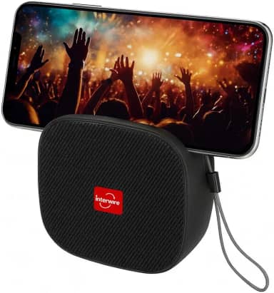 Caixa de Som Bluetooth Portátil 5W com Suporte para Celular, USB, Cartão TF, Rádio FM, Recarregável 800mAh, Design Compacto e Potente (Preto)