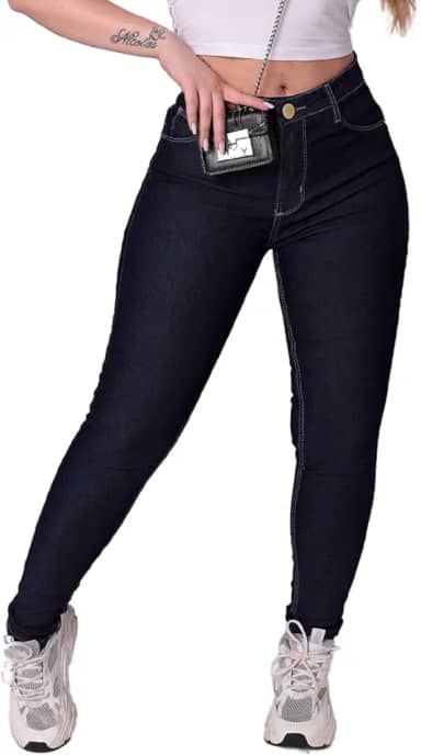 Calça Jeans Feminina Cós Alto Empina Bumbum Patria Brasil