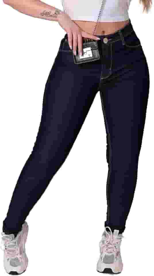 Calça Jeans Feminina Cós Alto Empina Bumbum Patria Brasil