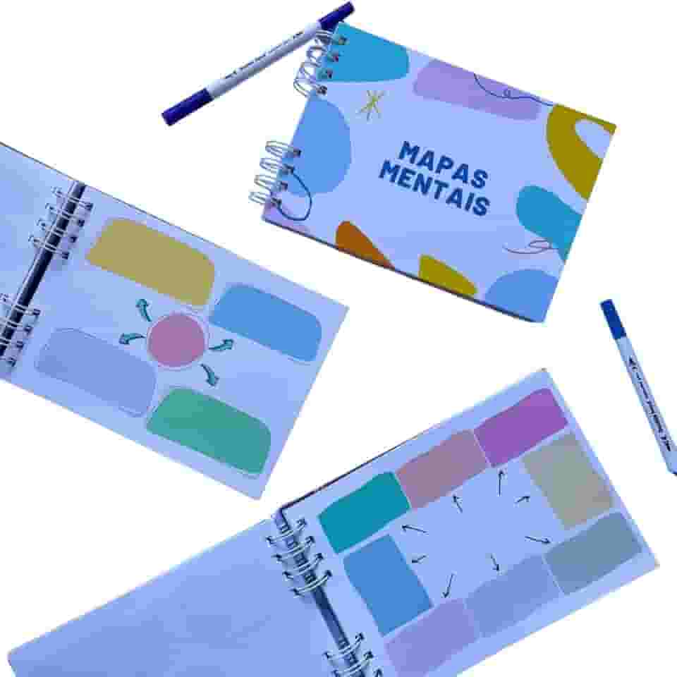 Caderno de Mapas Mentais Personalizado – Caderno universitário - Tamanho A5 (Capa Padrão)