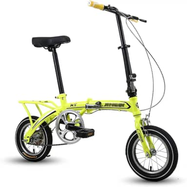 Bicicleta dobrável de 12 polegadas de 12 polegadas de bicicleta adulta compacto de bicicleta dobrável Mini bicicleta dobrável leve para trabalhar bicicleta, verde