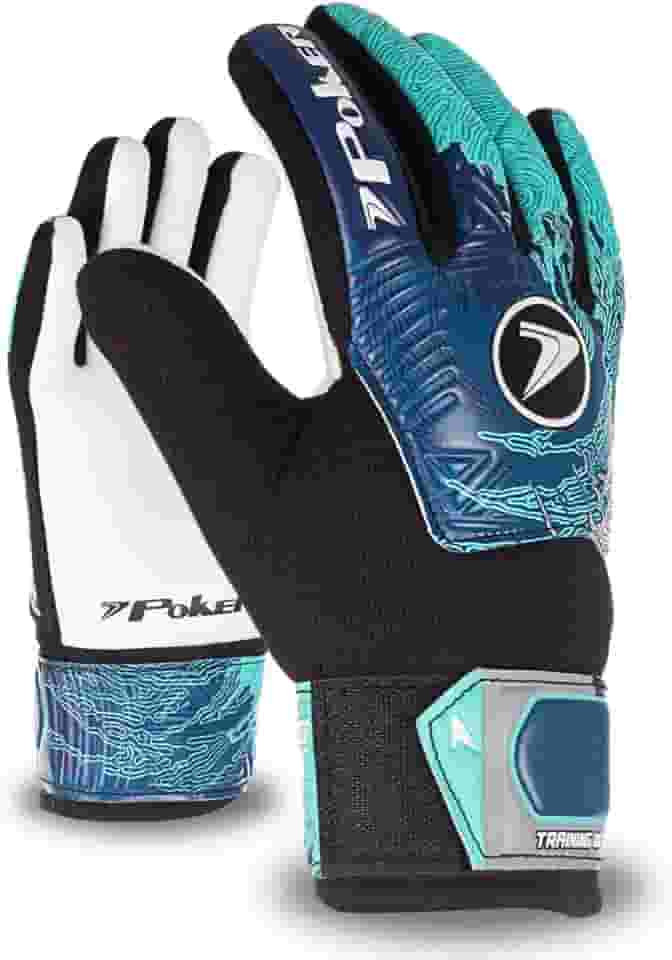 Luva de Goleiro Futebol Poker Training Infinity Adulto E Infantil Criança Junior Corte Negativo Latex Grip Campo Grama Natural e Sintética Gramado Futsal Unissex