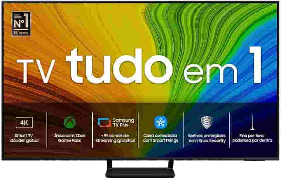 Samsung Smart TV 75 polegadas QLED 4K 75Q70D 2024, Tecnologia de Pontos Quânticos, Processador com AI, Painel até 120Hz, Design AirSlim 75"