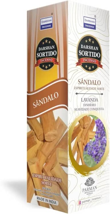 Incenso Sandalo + Lavanda Darshan Box 25 Caixas Com 8 Varetas