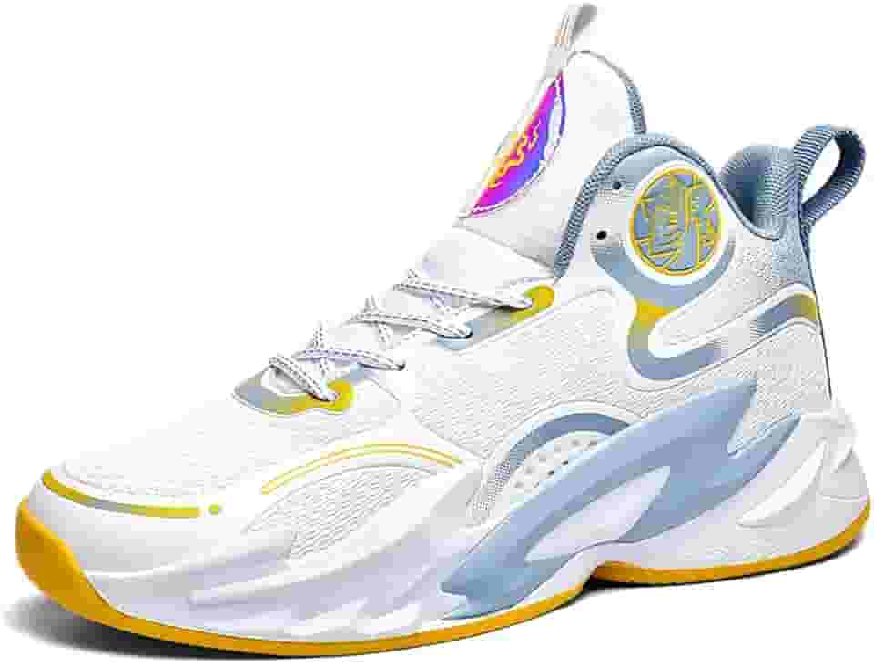 Tênis de basquete masculino de cano alto com solado de malha respirável e suporte durável para tornozelo Equipamento de basquetebol