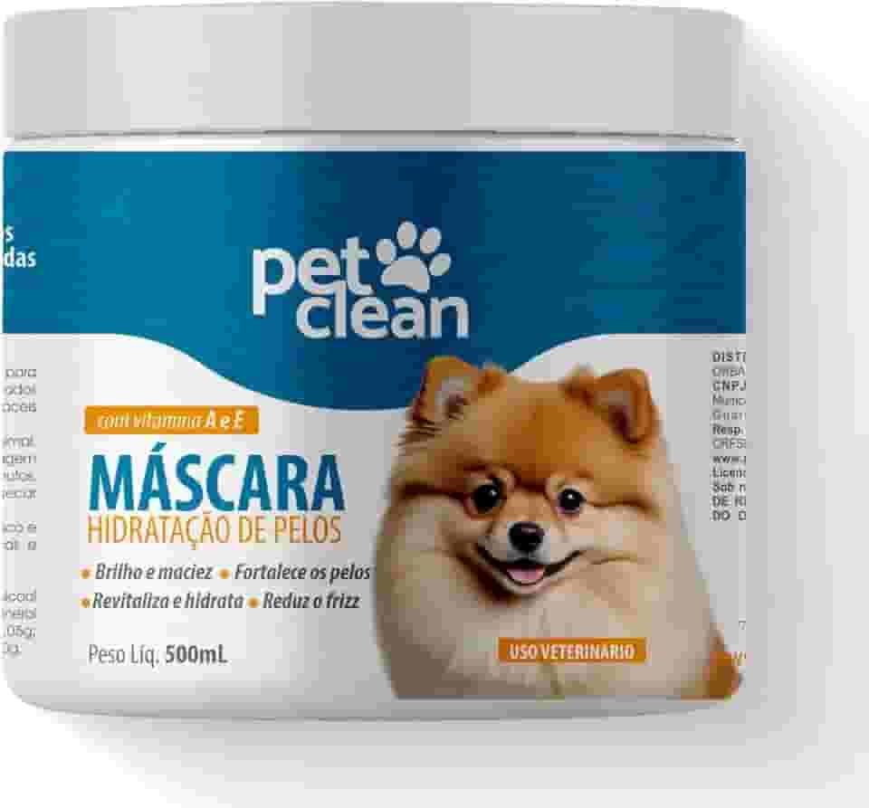 Máscara de Hidratação Banho e Tosa Pet Clean para Cães e Gatos 500g consistente - Com silicone | filtro solar | Perfumada - Rende muito